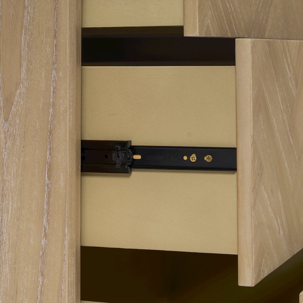 Kingston Herringbone 6-Drawer Dresser - Light Natural