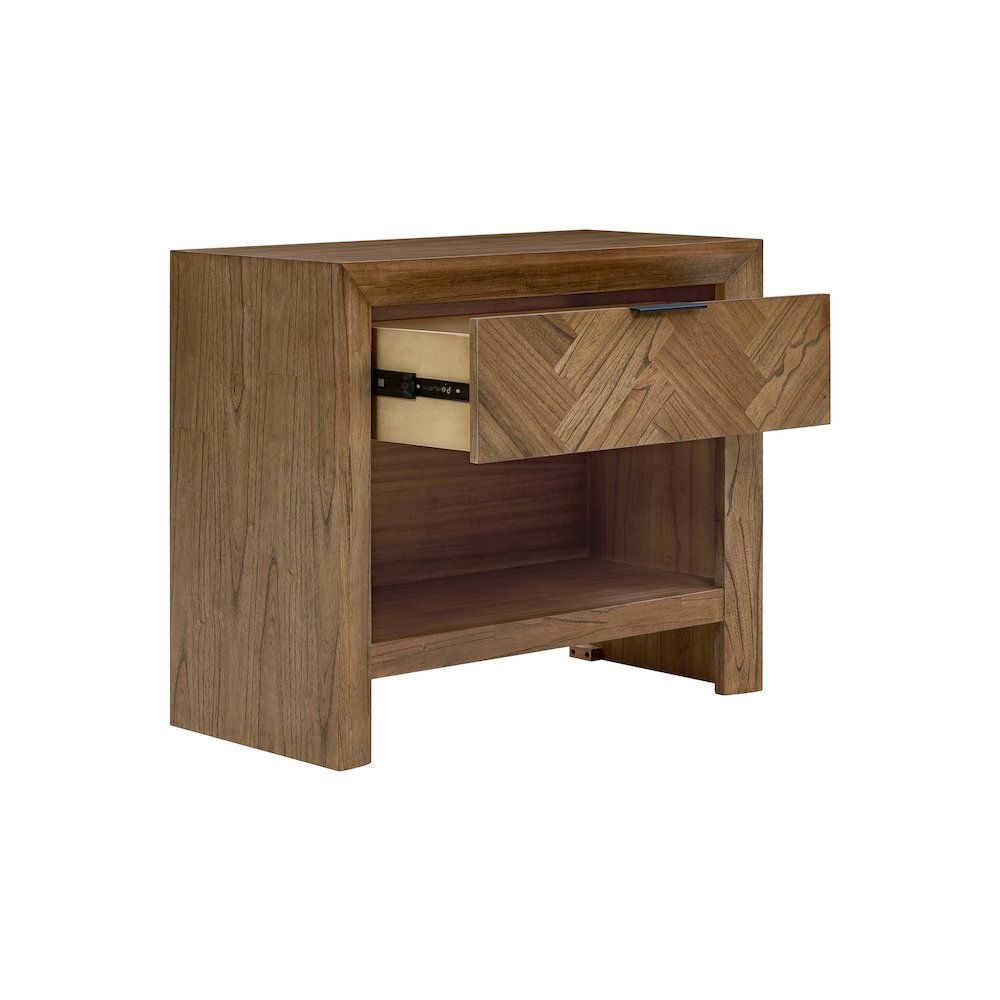Kingston Herringbone Accent Table - Hazelnut Brown - 30"W