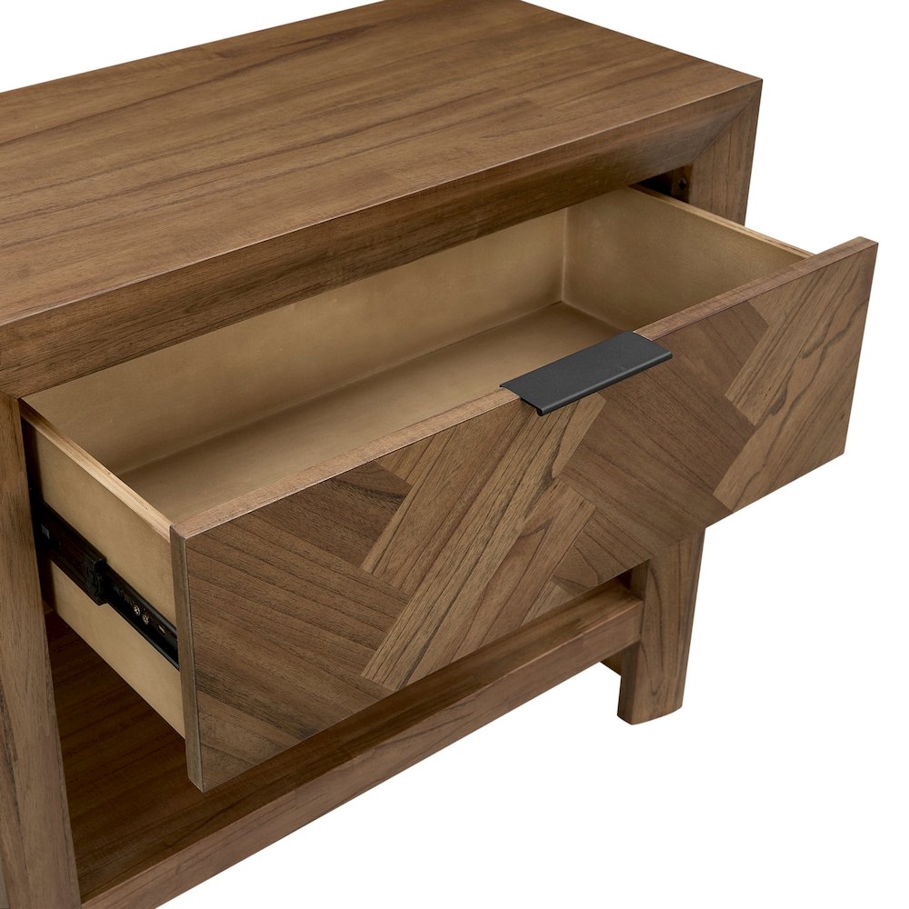Kingston Herringbone Accent Table - Hazelnut Brown - 30"W