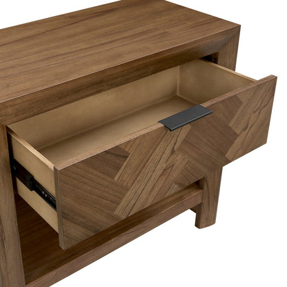 Kingston Herringbone Accent Table - Hazelnut Brown - 30"W