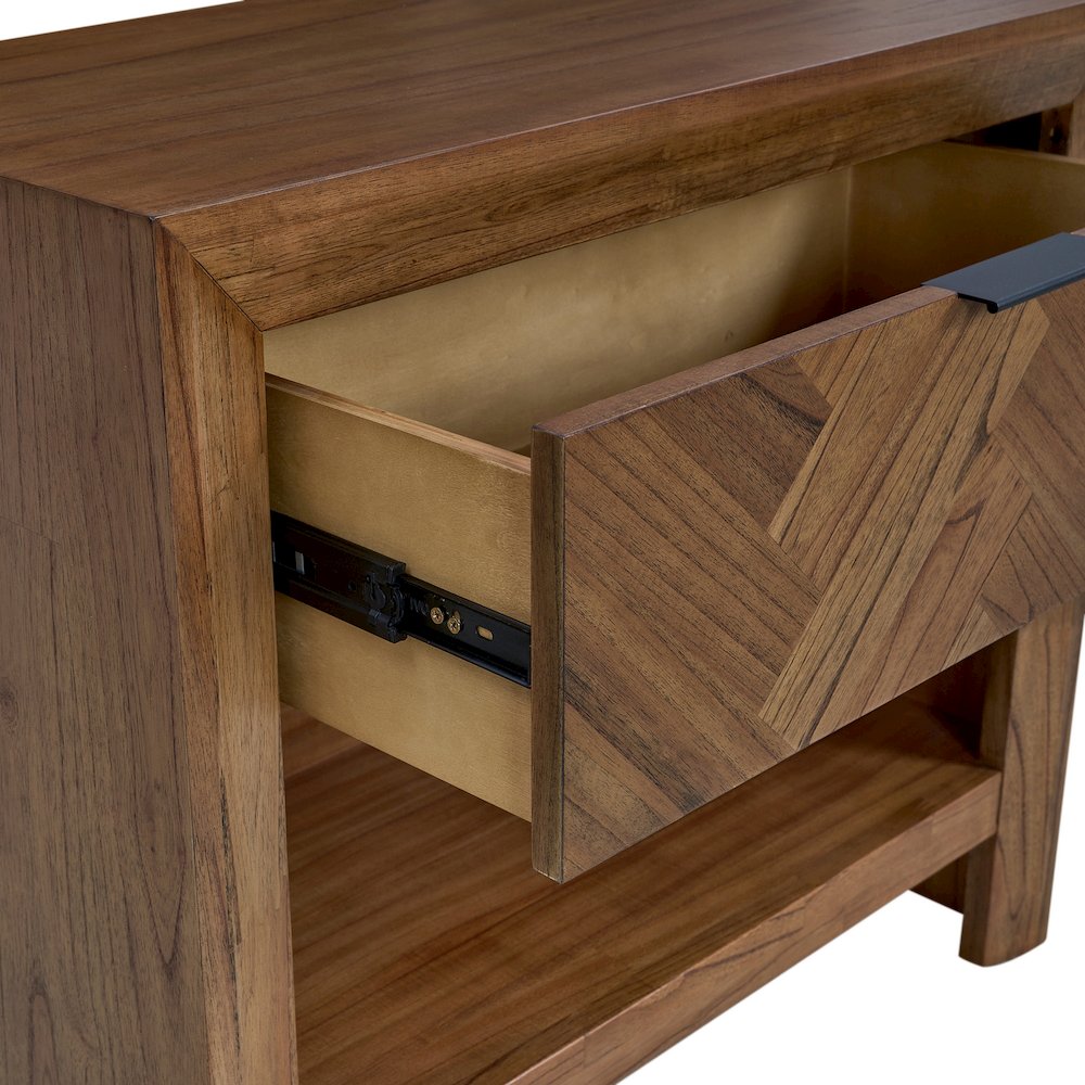 Kingston Herringbone Accent Table - Hazelnut Brown - 30"W