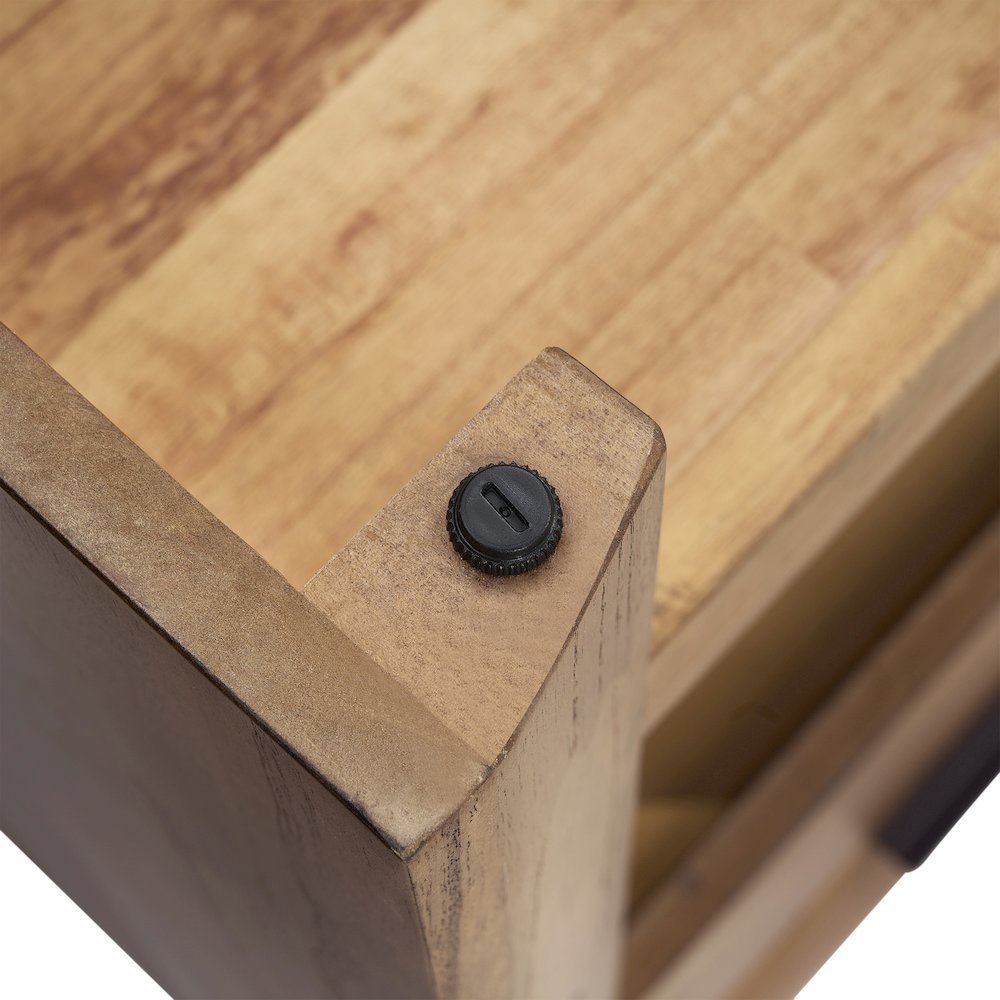 Kingston Herringbone Accent Table - Hazelnut Brown - 30"W