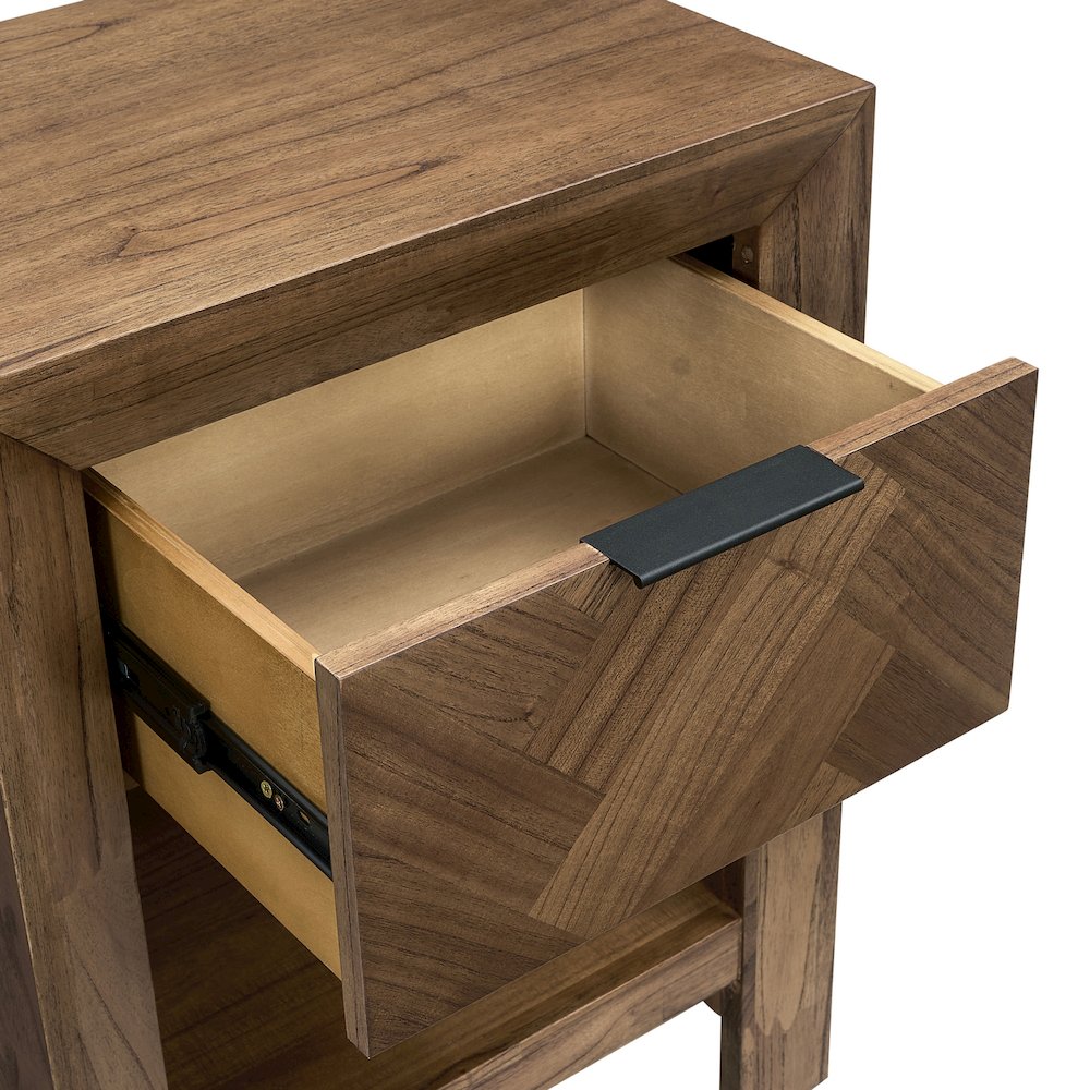 Kingston Herringbone Accent Table - Hazelnut Brown - 20"W