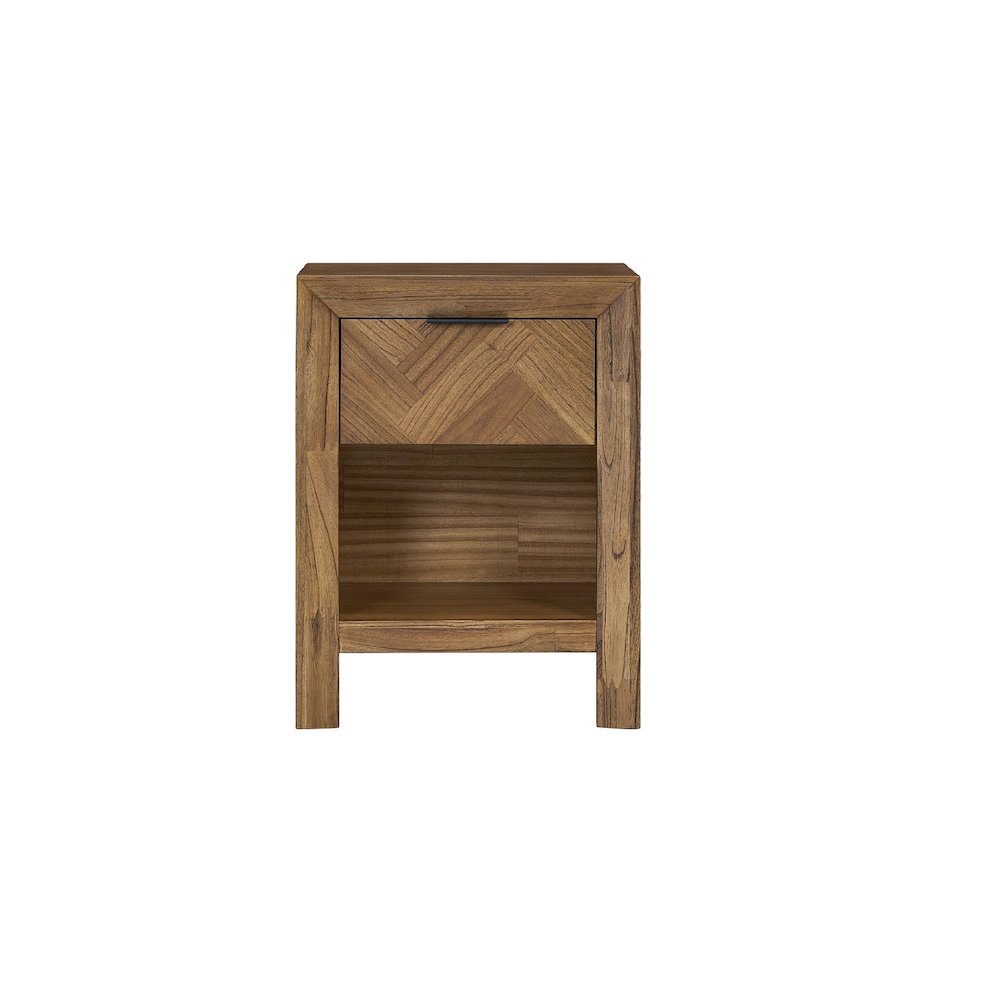 Kingston Herringbone Accent Table - Hazelnut Brown - 20"W