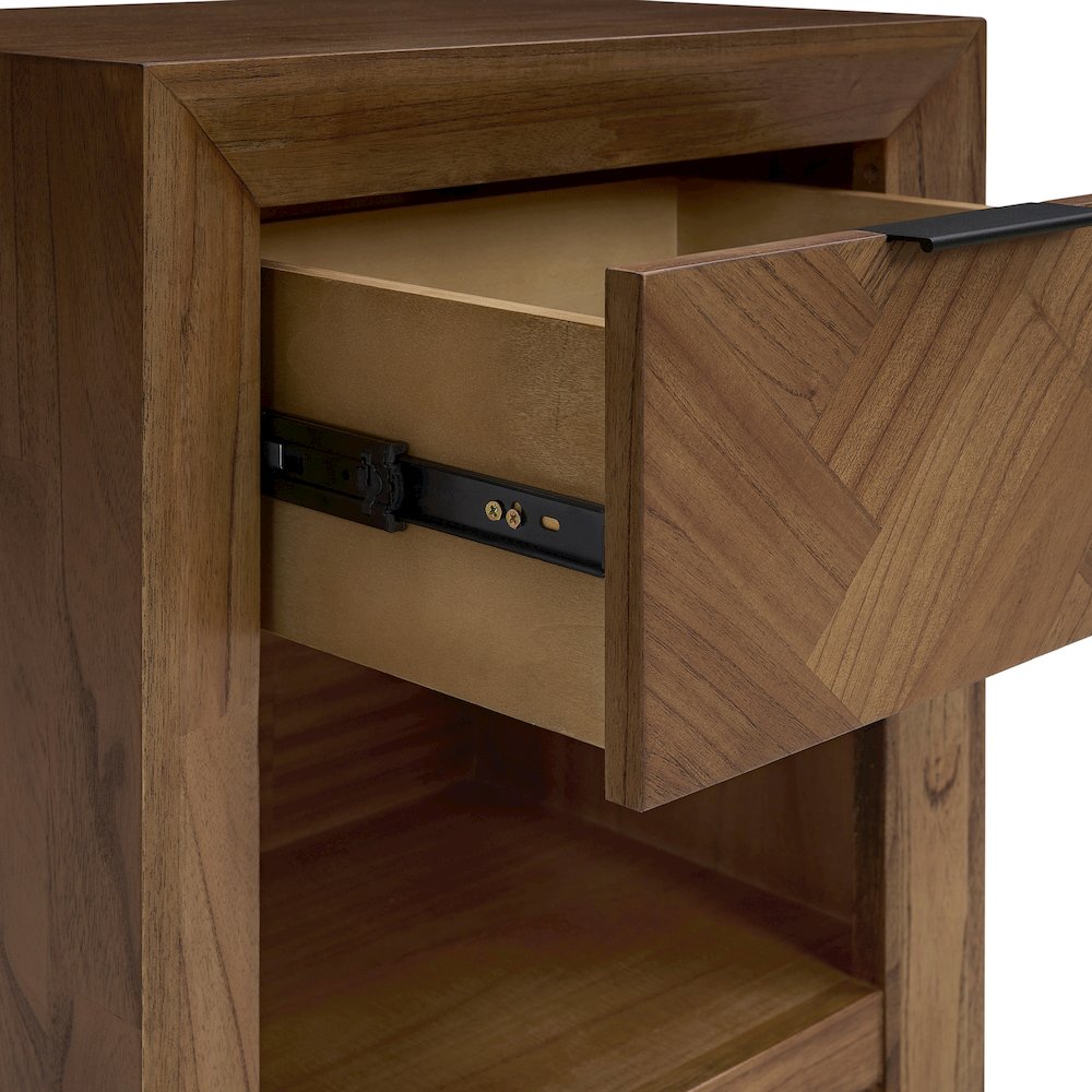 Kingston Herringbone Accent Table - Hazelnut Brown - 20"W
