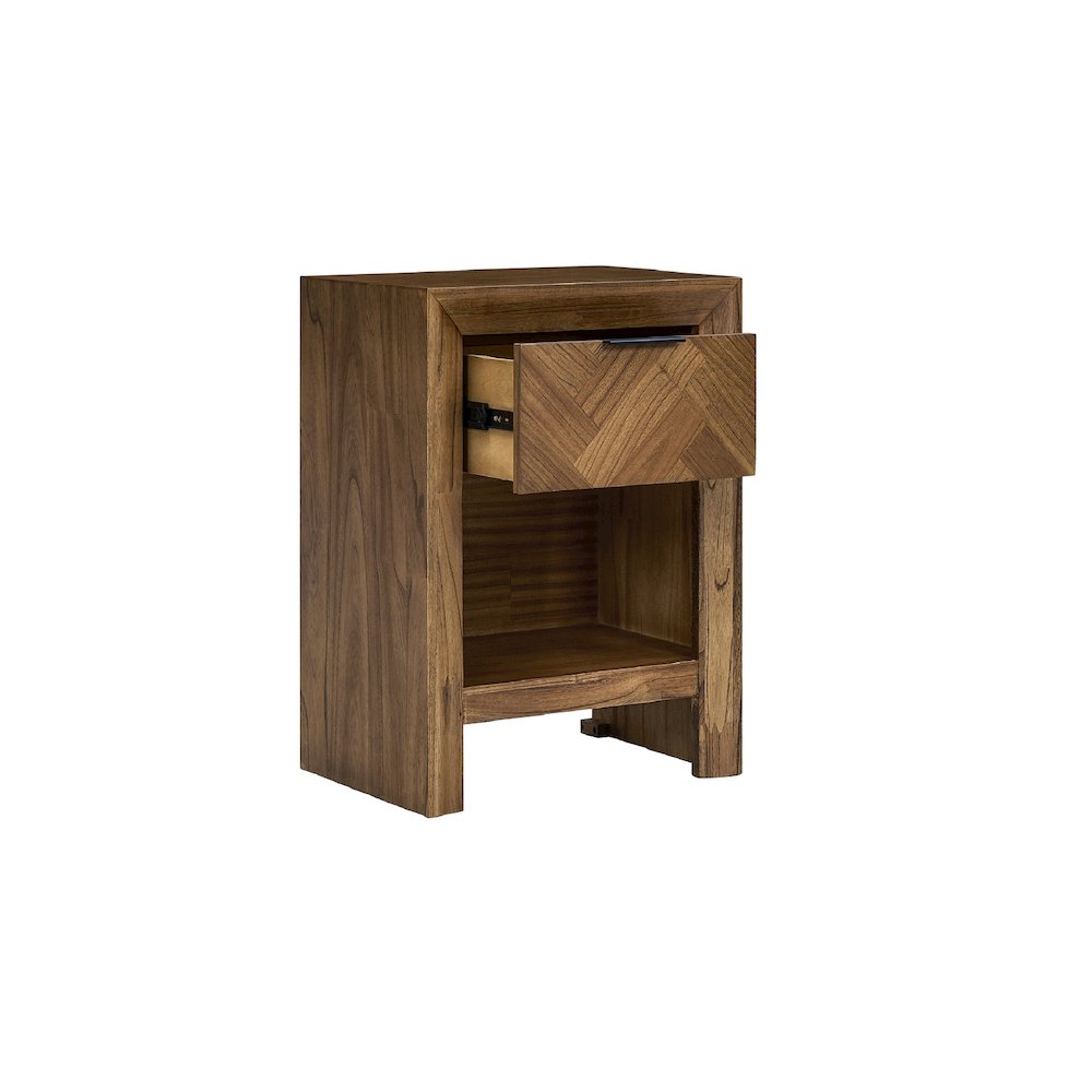 Kingston Herringbone Accent Table - Hazelnut Brown - 20"W