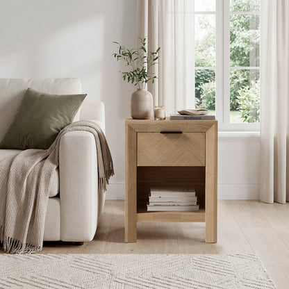 Kingston Herringbone Accent Table - Light Natural - 20"W