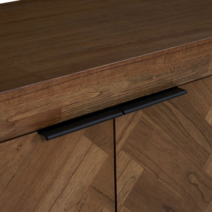 Kingston Herringbone 4-Door Sideboard - Hazelnut Brown