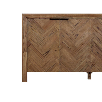 Kingston Herringbone 4-Door Sideboard - Hazelnut Brown