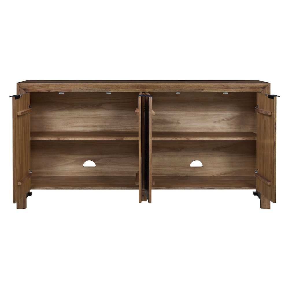 Kingston Herringbone 4-Door Sideboard - Hazelnut Brown