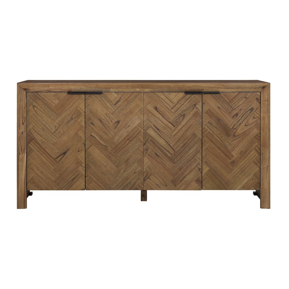 Kingston Herringbone 4-Door Sideboard - Hazelnut Brown