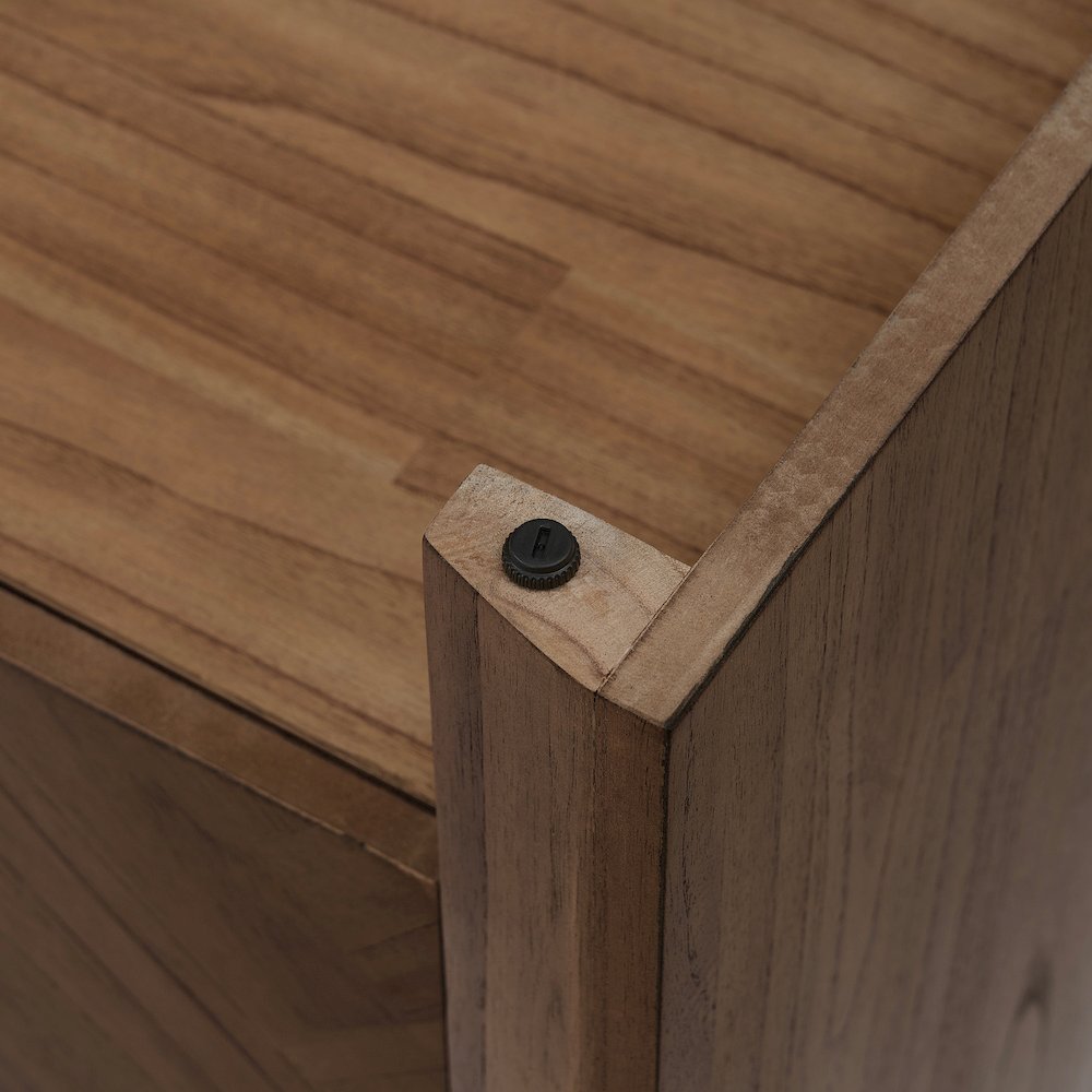 Kingston Herringbone 4-Door Sideboard - Hazelnut Brown