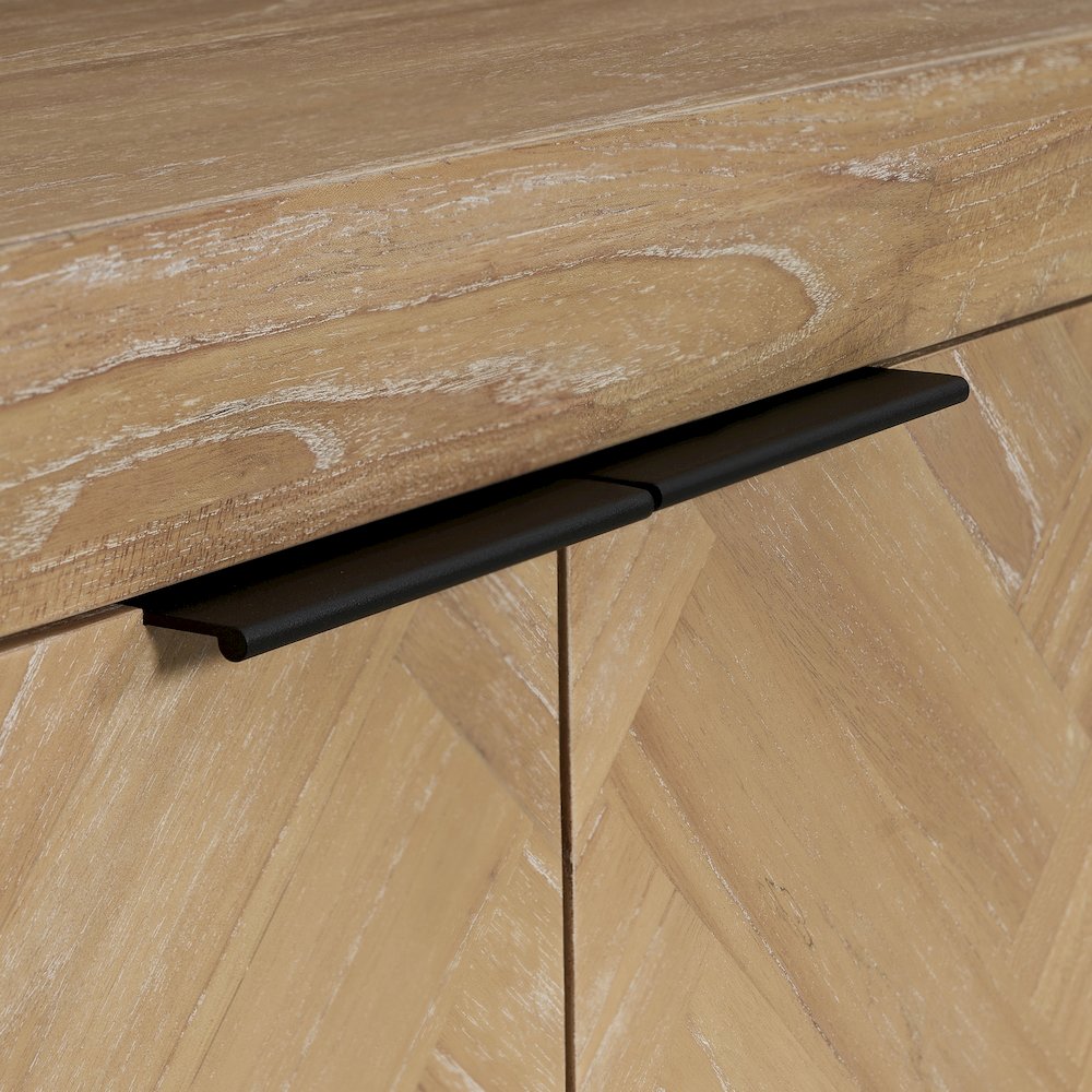Kingston Herringbone 4-Door Sideboard - Light Natural