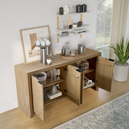 Kingston Herringbone 4-Door Sideboard - Light Natural