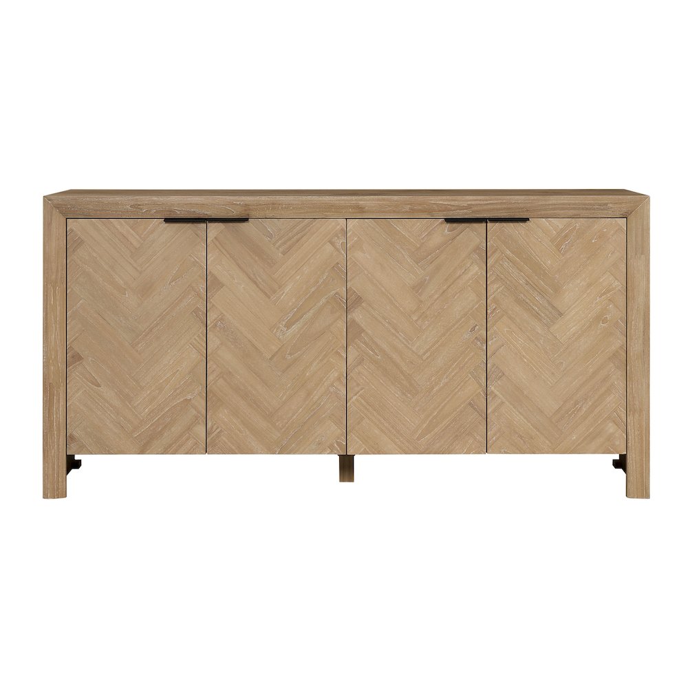 Kingston Herringbone 4-Door Sideboard - Light Natural