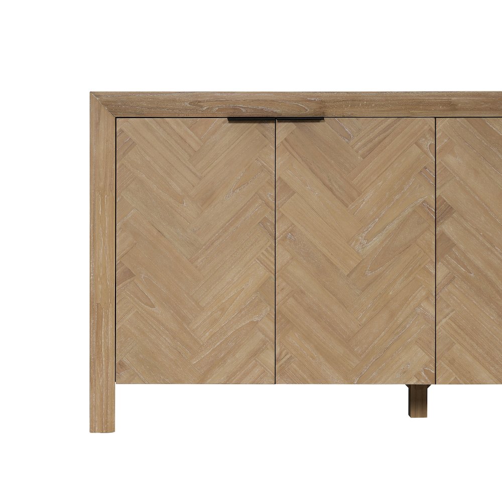 Kingston Herringbone 4-Door Sideboard - Light Natural