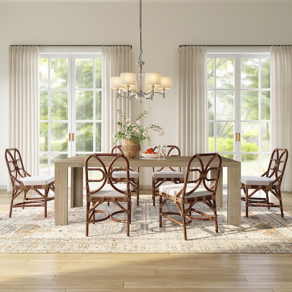 Kingston Herringbone Dining Table - Light Natural