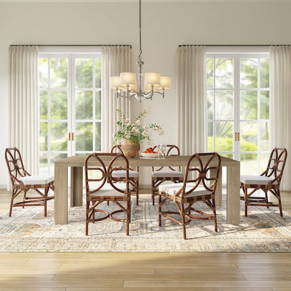 Kingston Herringbone Dining Table - Light Natural