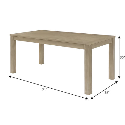 Solid Acacia Wood Dining Table with Japandi-Style Natural Finish, Seats Six