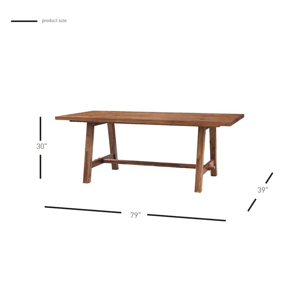 Bedford 79" Rect. Dining Table "A" Base