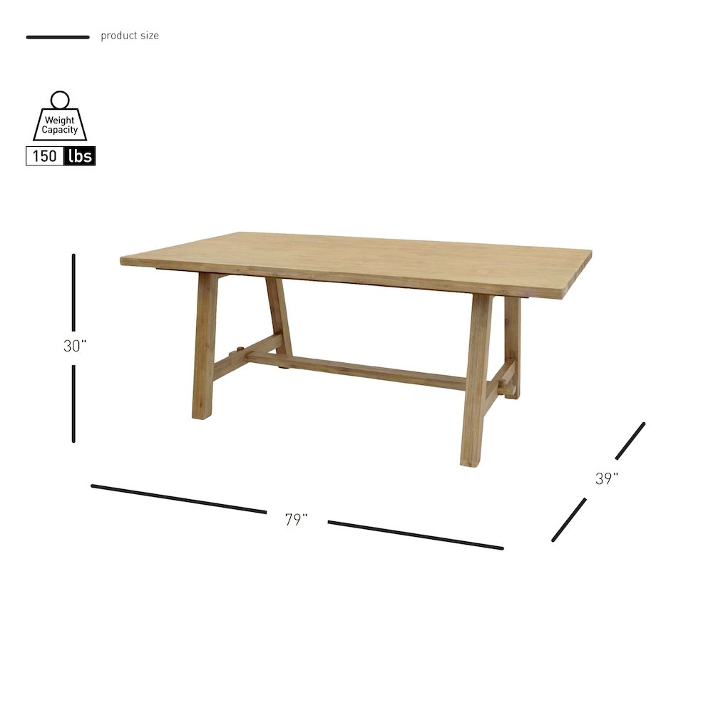 Bedford 79" Rectangular Dining Table
