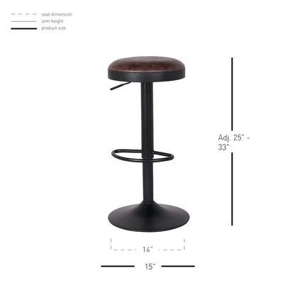 Juno Faux Leather Gaslift Backless Swivel Bar Stool, (Set of 2)