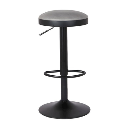 Faux Leather Swivel Bar Stool with Gas Lift, Backless, Set of 2