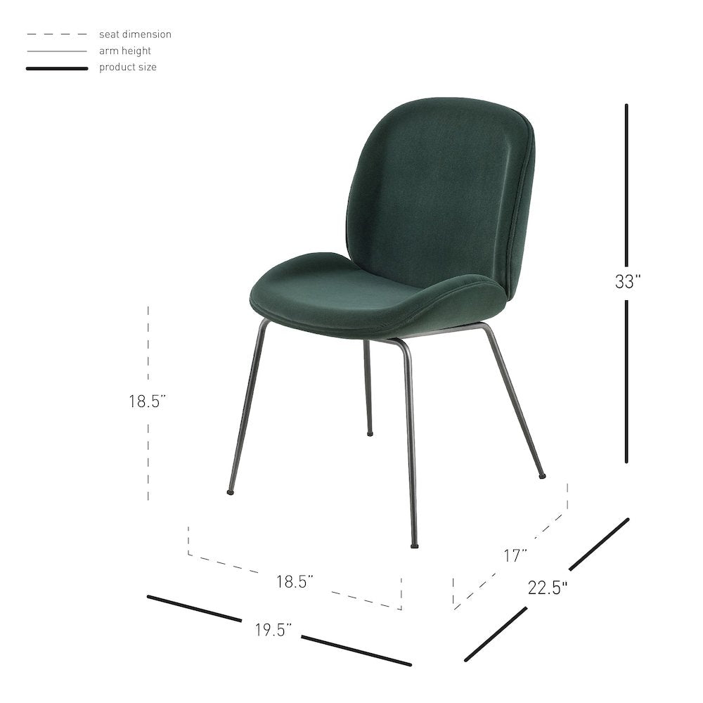 Lucy Velvet Dining Chair, (Set of 2)