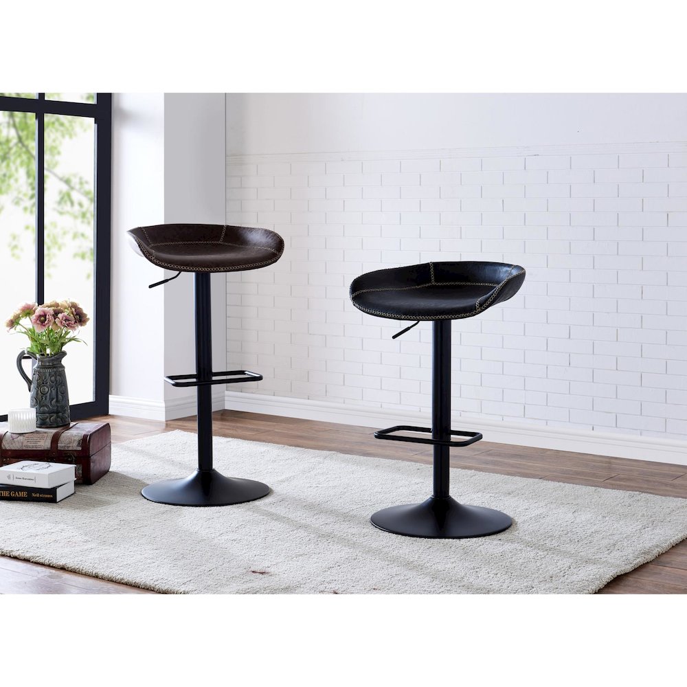 Rogue Faux Leather Gaslift Bar Stool, (Set of 2)