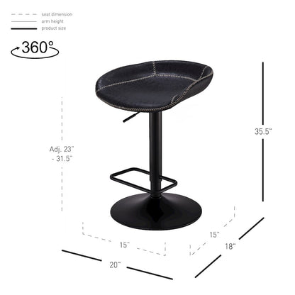 Rogue Faux Leather Gaslift Bar Stool, (Set of 2)