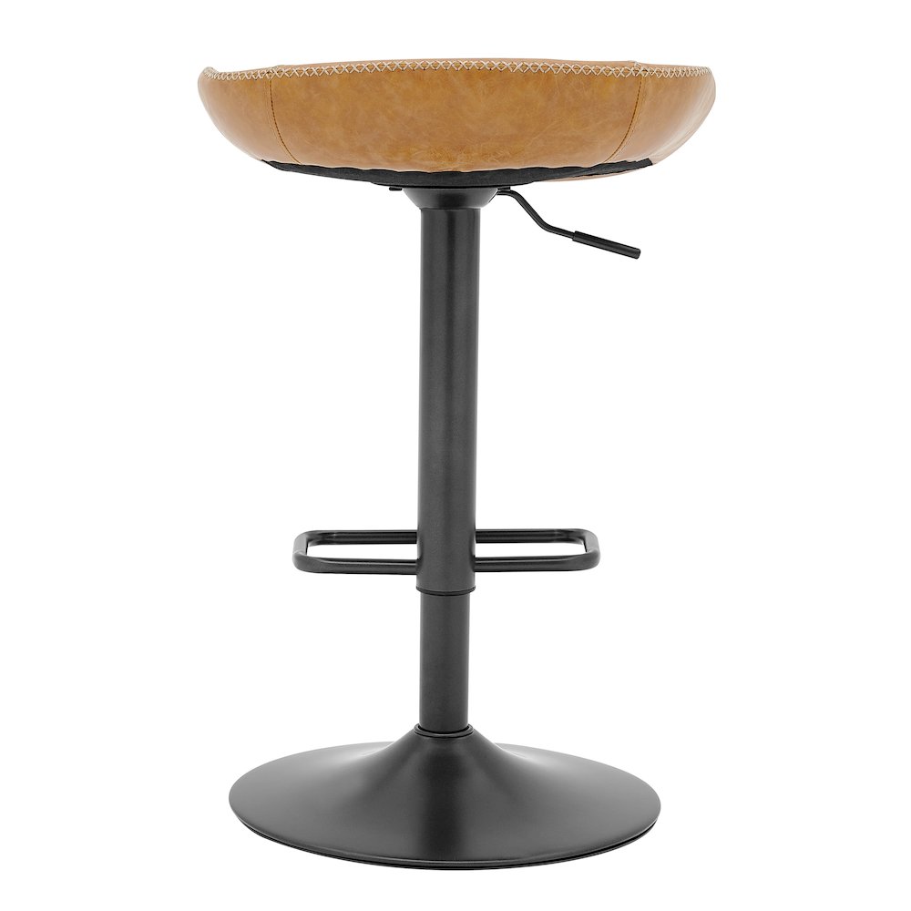 Rogue Faux Leather Gaslift Swivel Bar Stool, (Set of 2)