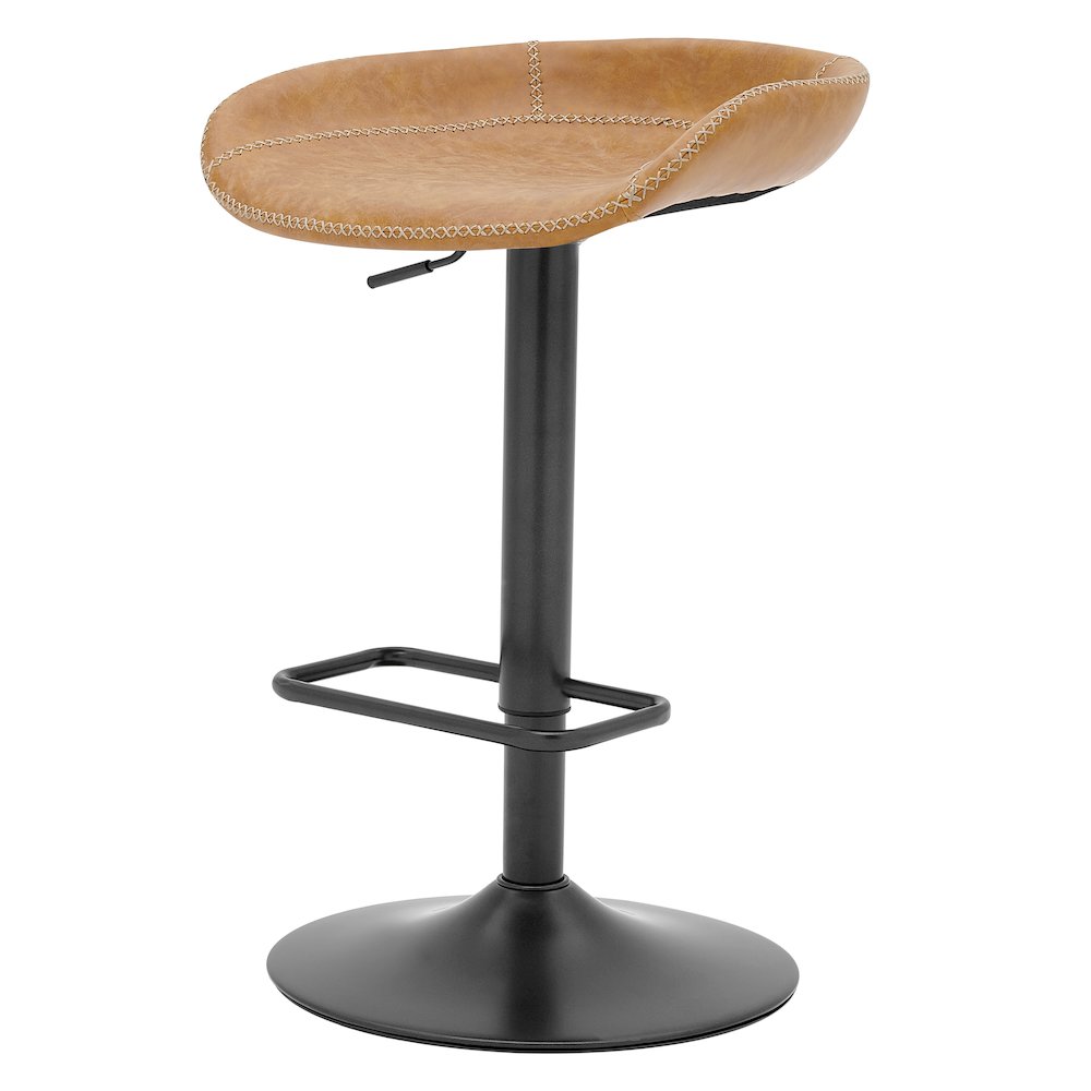 Rogue Faux Leather Gaslift Swivel Bar Stool, (Set of 2)