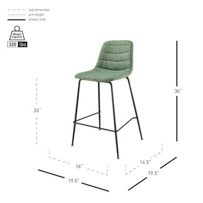Caleb Fabric Counter Stool, (Set of 4)