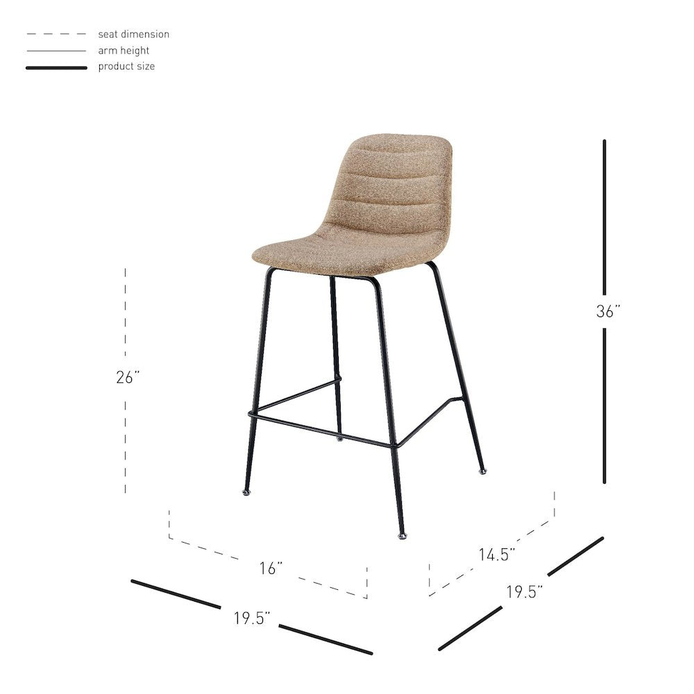 Caleb Fabric Counter Stool, (Set of 4)