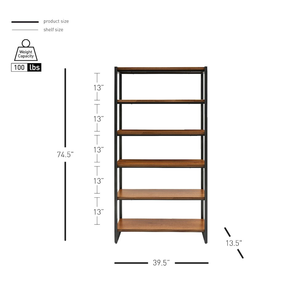 Anderson 6 Tier Bookcase