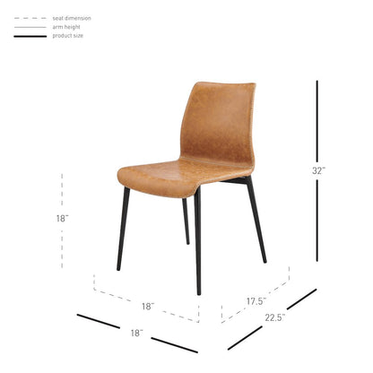 Jayden Faux Leather Dining Side Chair, (Set of 2)