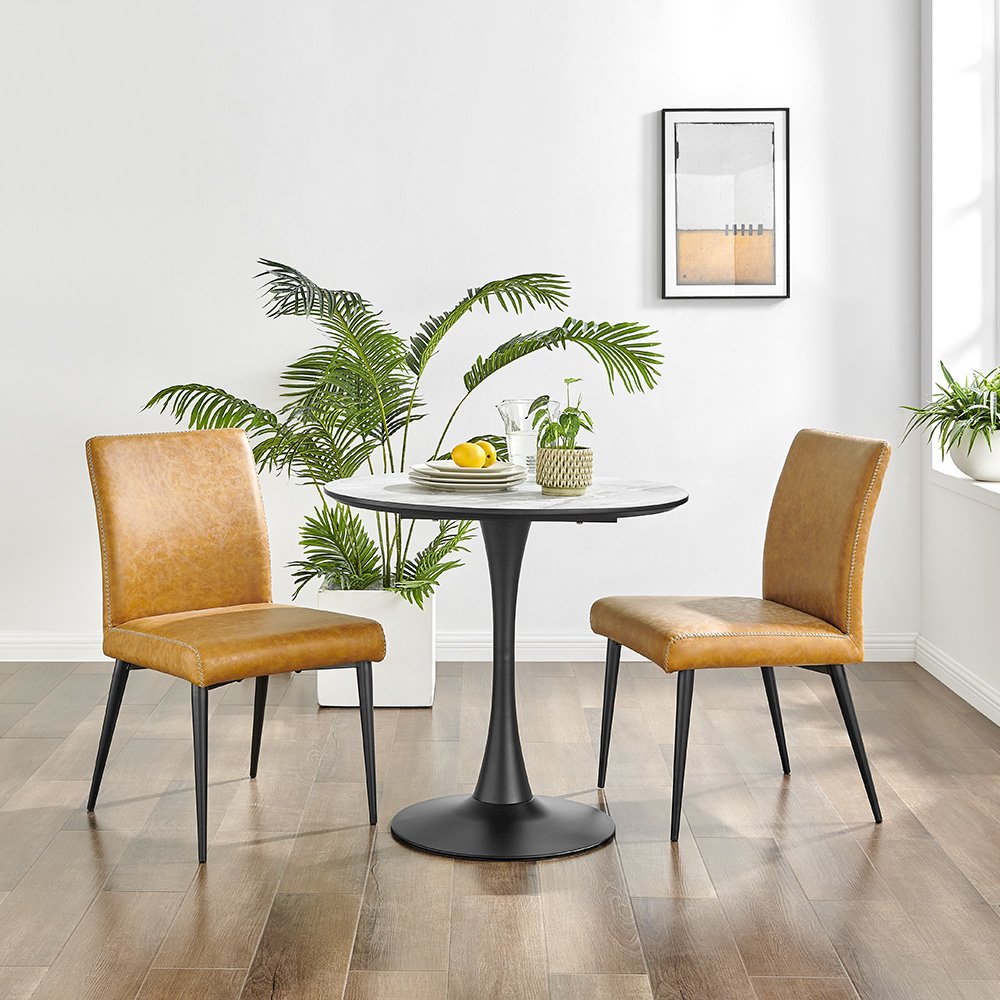 Kevin Faux Leather Dining Side Chair, (Set of 2)