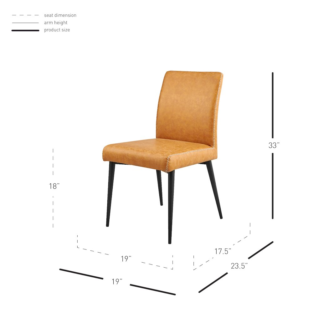 Kevin Faux Leather Dining Side Chair, (Set of 2)