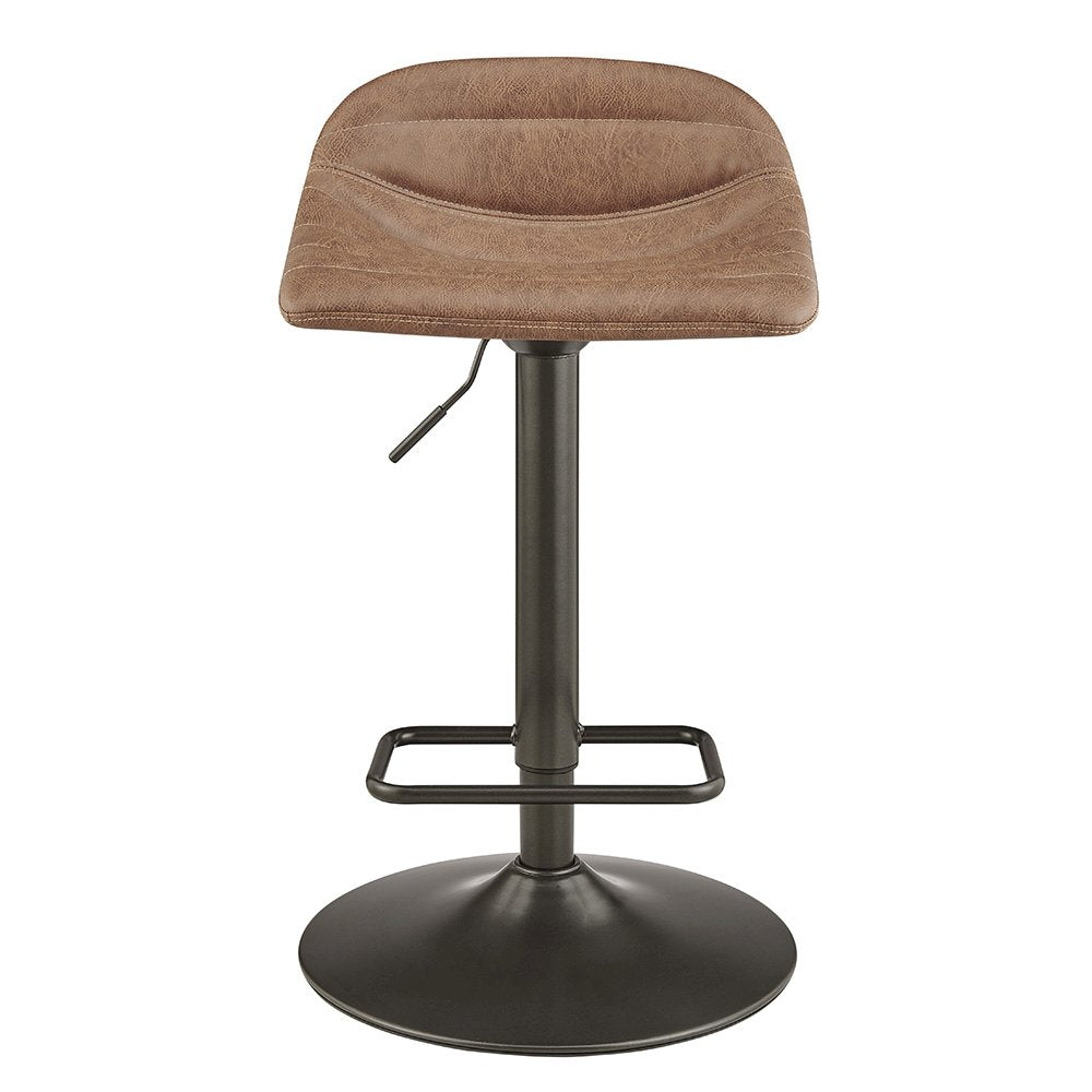 Koa Faux Leather Gaslift Swivel Bar Stool, (Set of 2)