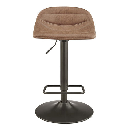 Koa Faux Leather Gaslift Swivel Bar Stool, (Set of 2)
