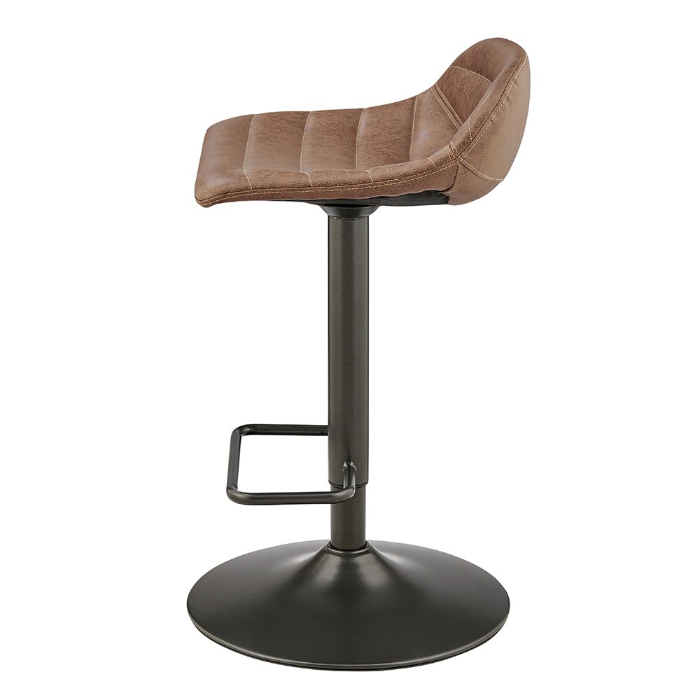 Koa Faux Leather Gaslift Swivel Bar Stool, (Set of 2)