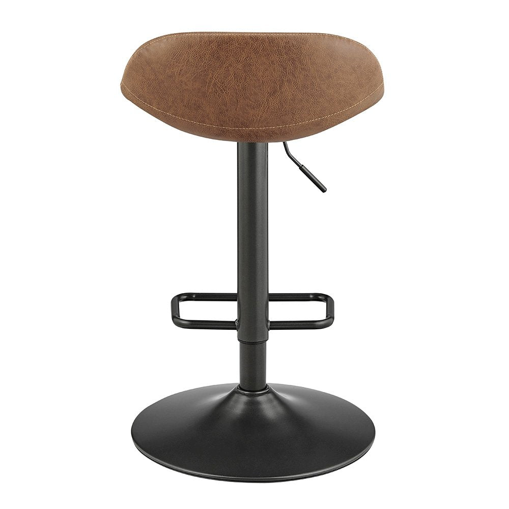 Koa Faux Leather Gaslift Swivel Bar Stool, (Set of 2)