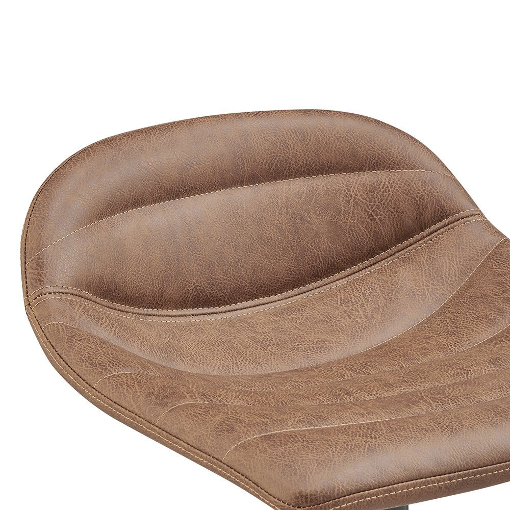 Koa Faux Leather Gaslift Swivel Bar Stool, (Set of 2)