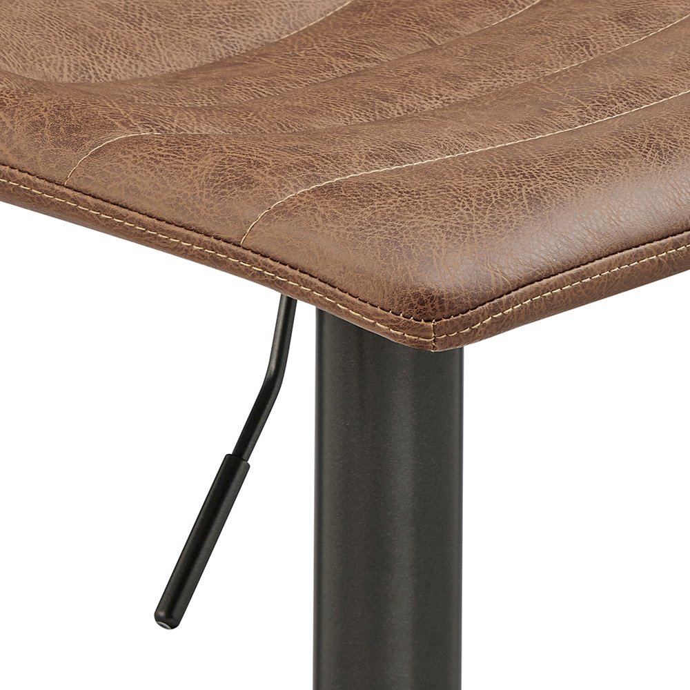 Koa Faux Leather Gaslift Swivel Bar Stool, (Set of 2)