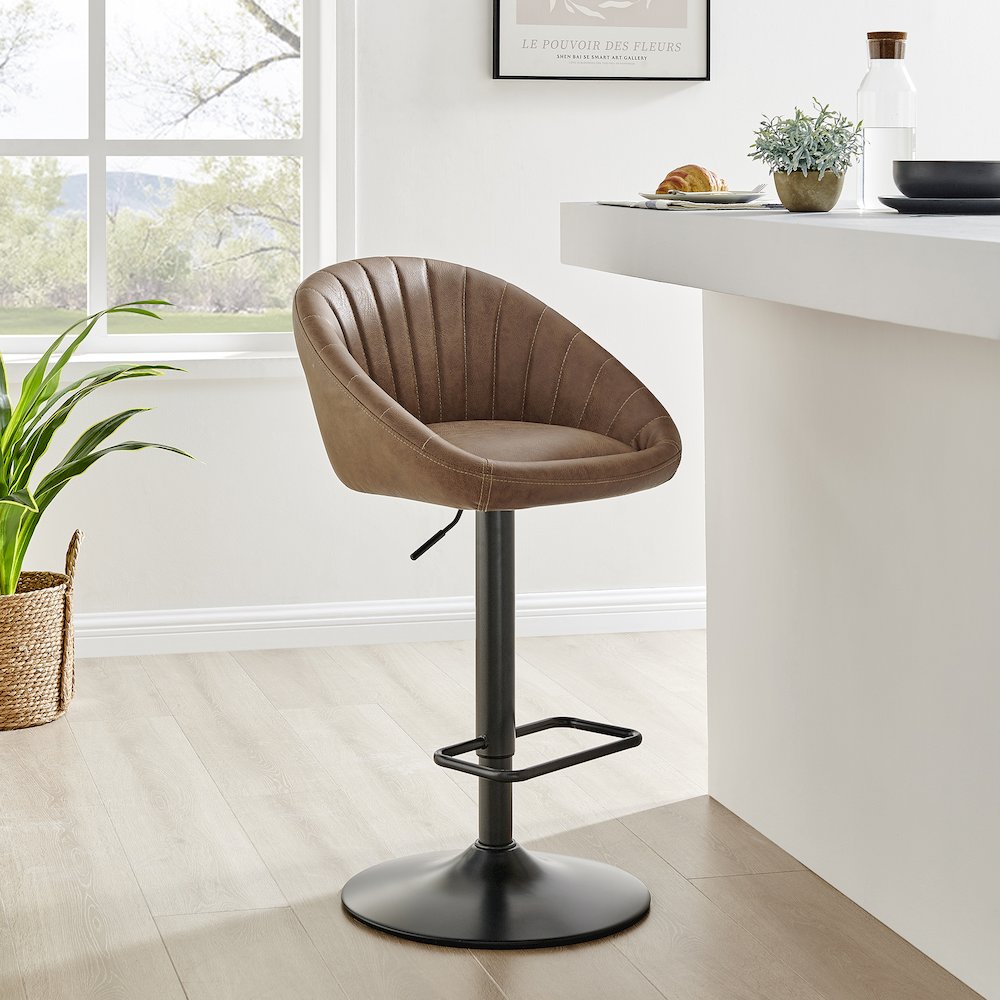 Watson Faux Leather Gaslift Swivel Bar Stool