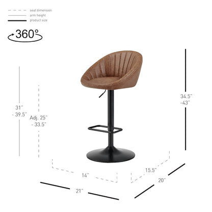 Watson Faux Leather Gaslift Swivel Bar Stool