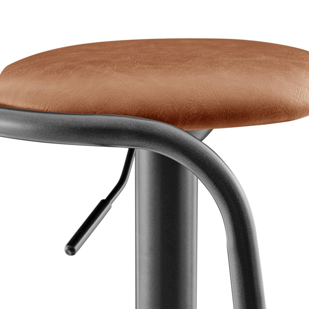 Elijah PU Gaslift Bar Stool, (Set of 2)