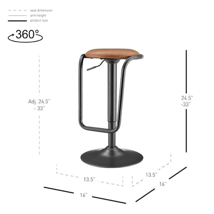 Elijah PU Gaslift Bar Stool, (Set of 2)