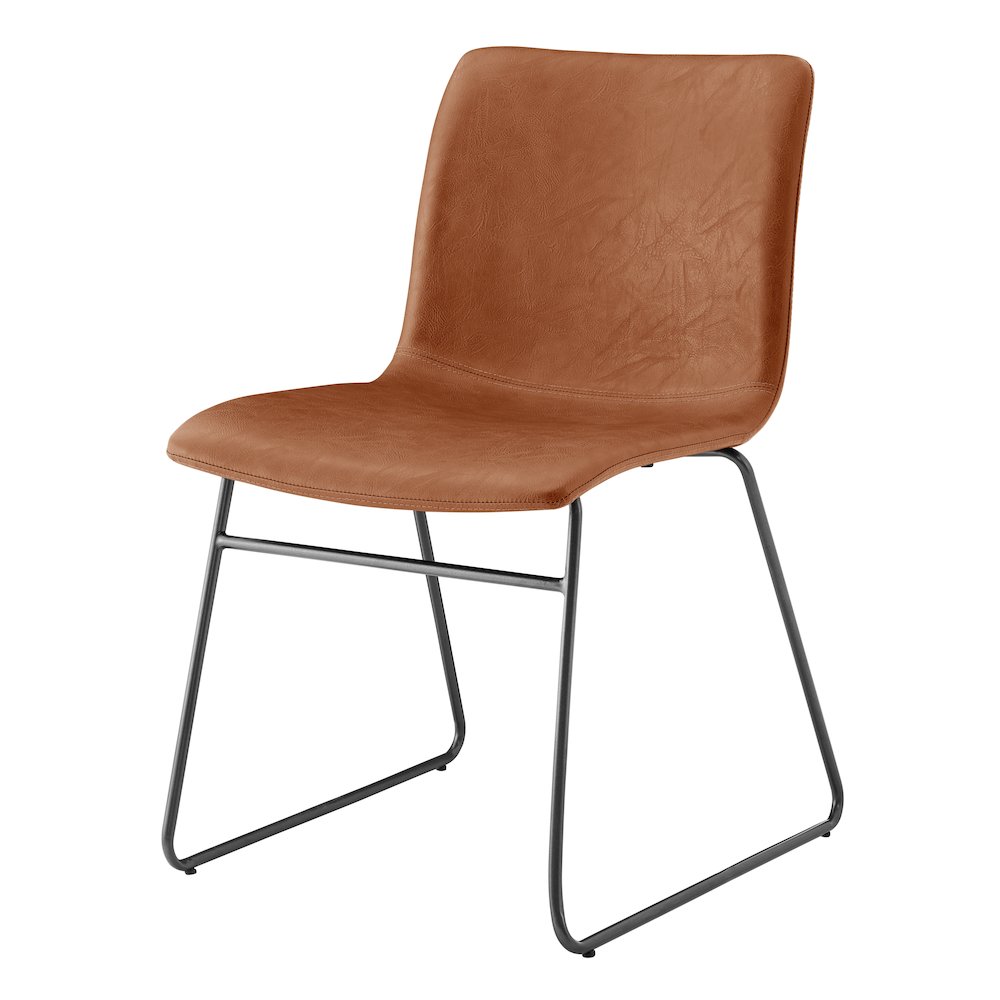 Bruce Faux Leather Dining Side Chair, (Set of 2)