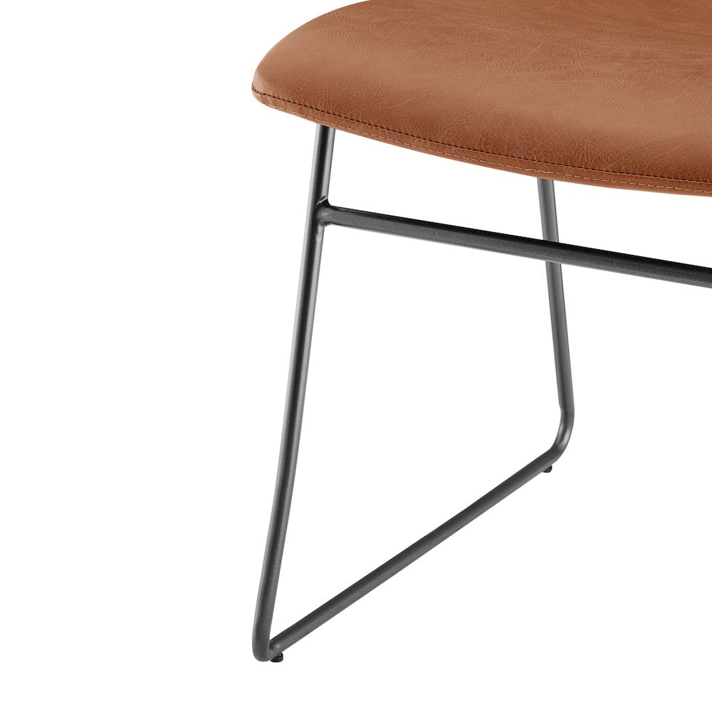 Bruce Faux Leather Dining Side Chair, (Set of 2)